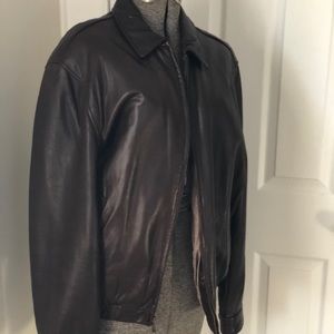 Soft Brown Leather Men’s Jacket by Chaps